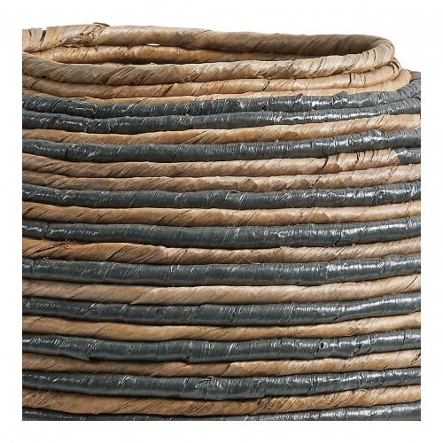 Blanc D'ivoire Jarre Décorative GOA En Abaca - Naturel Et Bleu