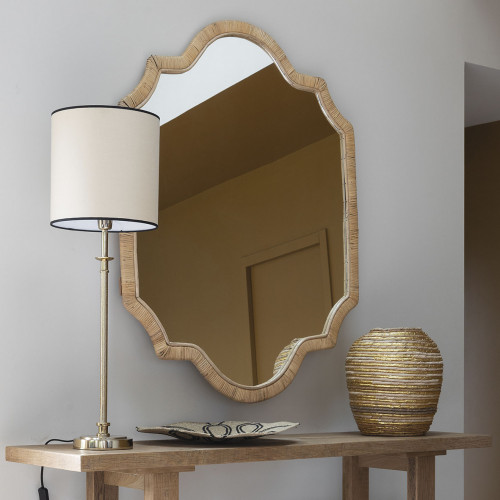 Blanc D'ivoire Jarre Décorative GOA En Abaca - Naturel Et Doré