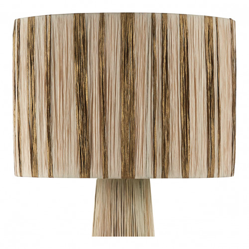 Blanc D'ivoire Lampadaire NIA En Raphia - Abat-jour Doré Et Naturel - ø 50 X 140 Cm