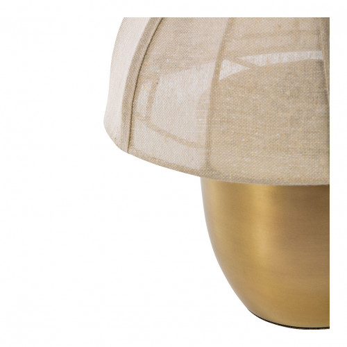 Blanc D'ivoire Lampe HÉLOÏSE En Métal Doré - Abat-jour En Tissu Crème - Petit Modèle - ø 32 X 32 Cm