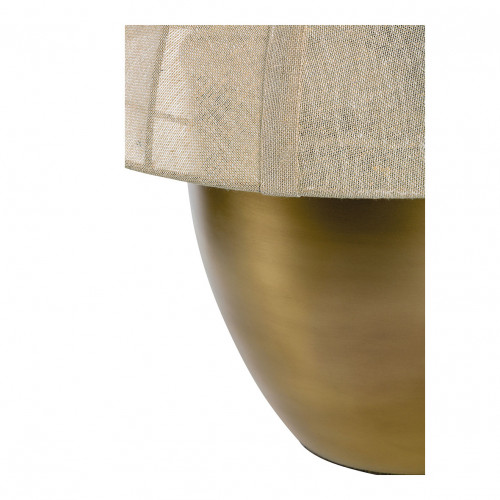 Blanc D'ivoire Lampe HÉLOÏSE En Métal Doré - Abat-jour En Tissu Crème - Grand Modèle - ø 48 X 50 Cm