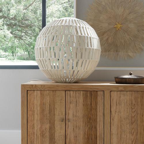 Blanc D'ivoire Lampe SPHÈRE En Jute - Petit Modèle - ø 50 Cm