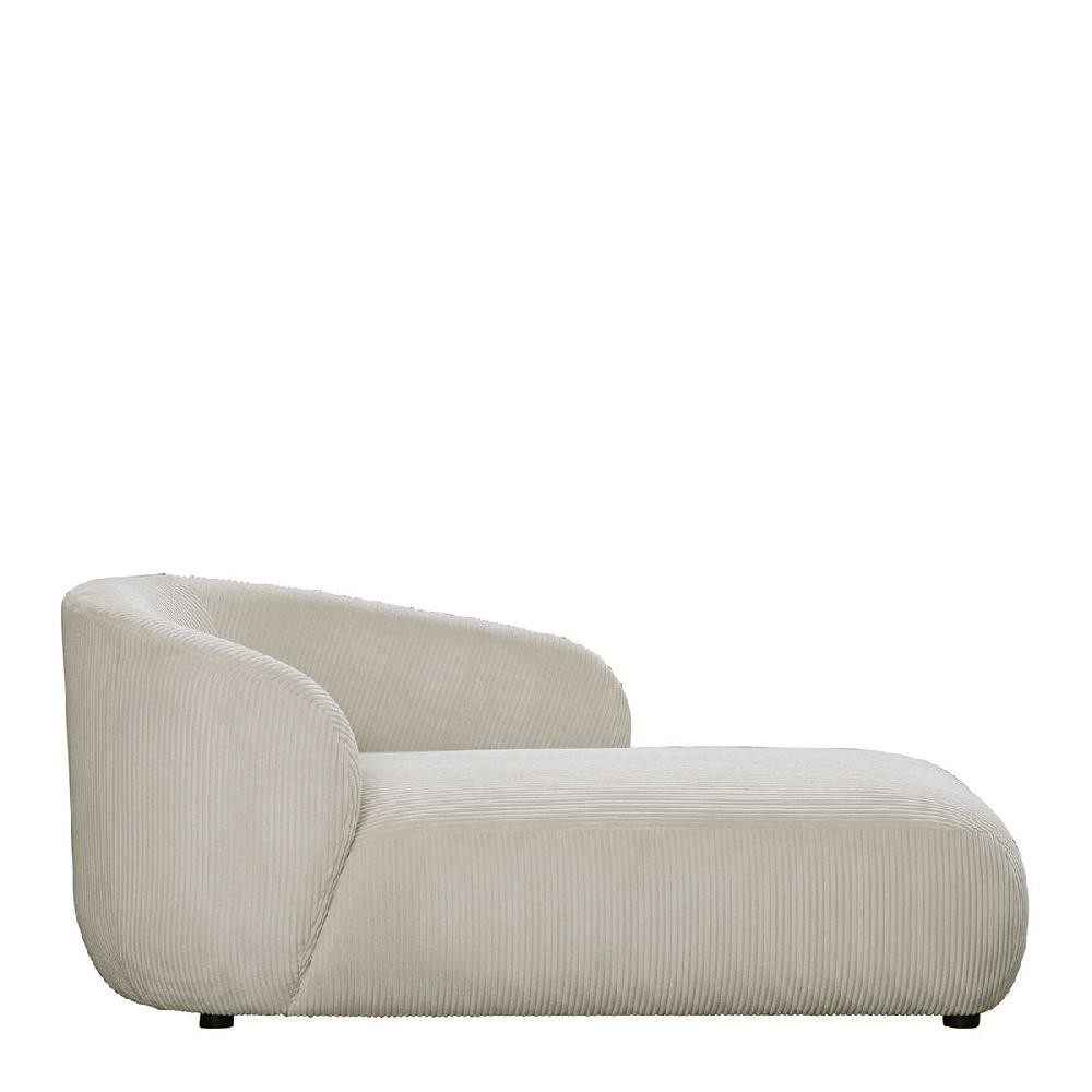 blanc d'ivoire Méridienne LISETTE en velours côtelé - Crème