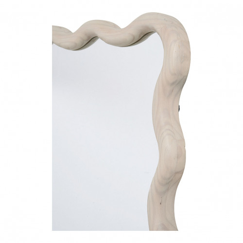 Blanc D'ivoire Miroir LUMIA En Bois Blanchi - H. 100 Cm