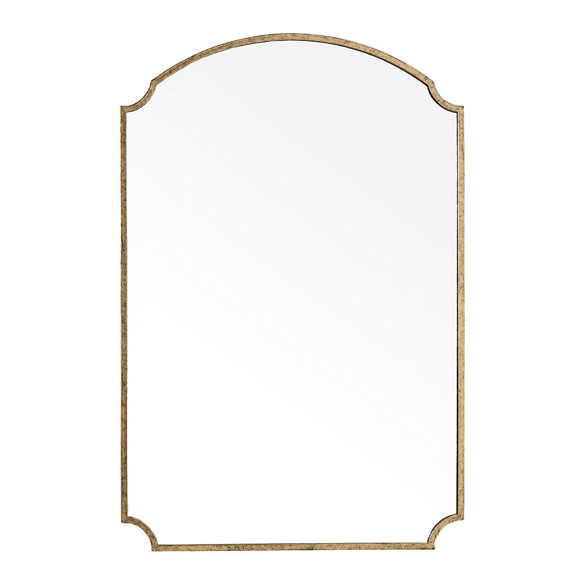 blanc d'ivoire Miroir MARGAUX en métal doré vieilli - H. 120 cm
