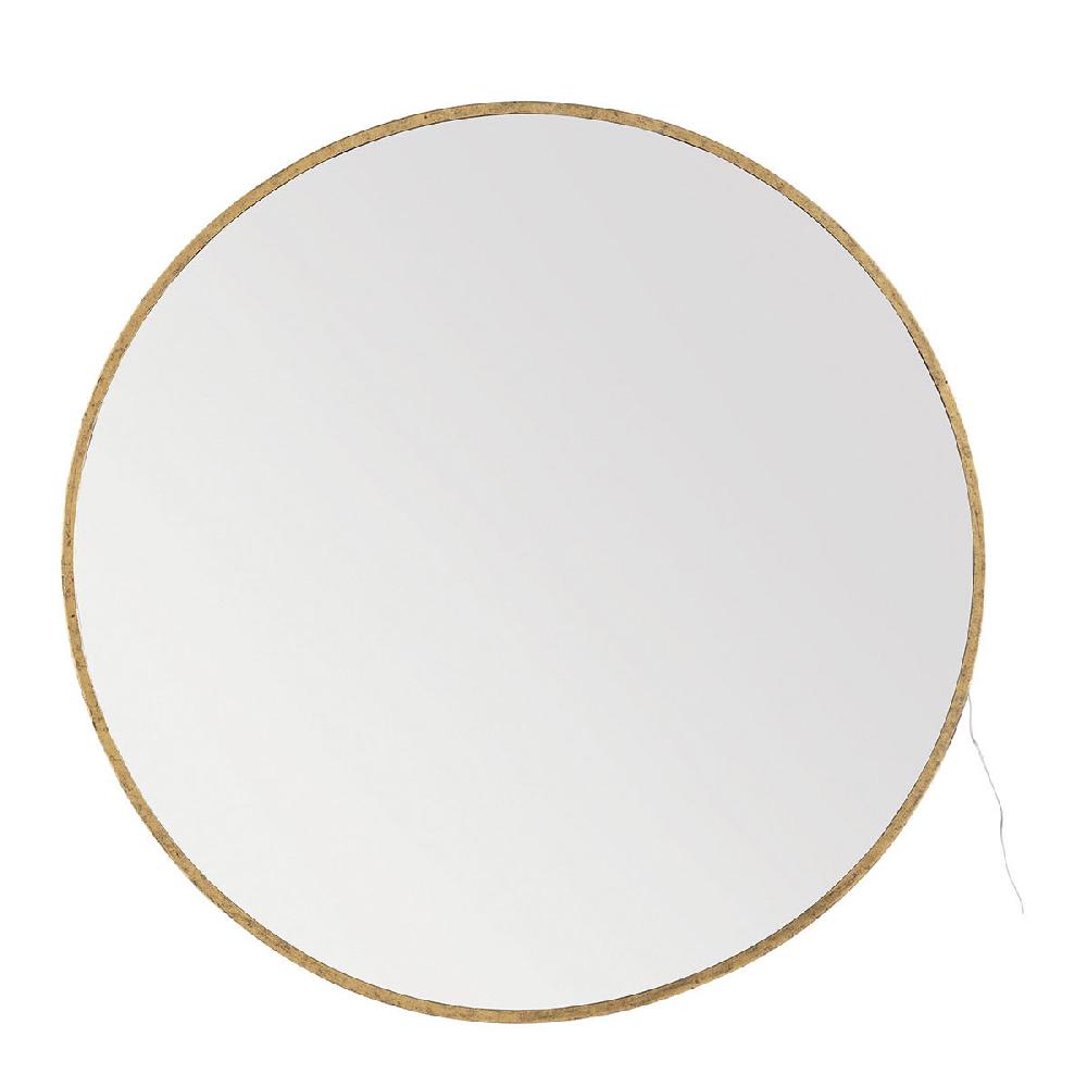 blanc d'ivoire Miroir VICTORIA rond lumineux en métal finition laiton - ø 90 cm