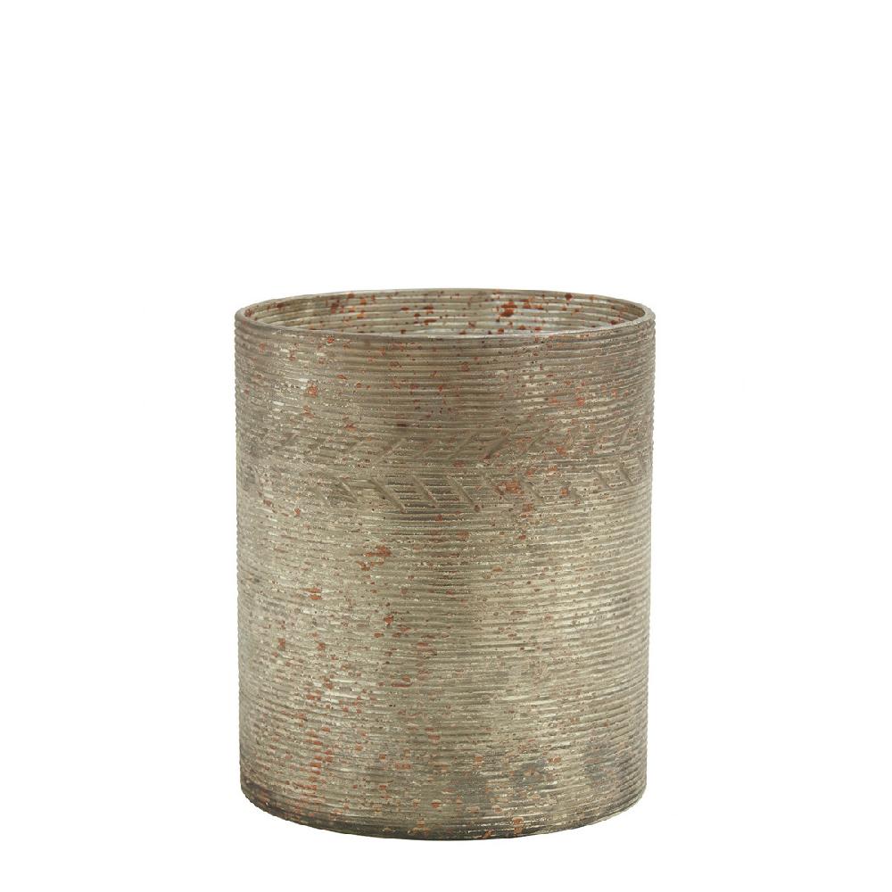 Blanc D'ivoire Photophore Vase Eden Doré Antique Mat