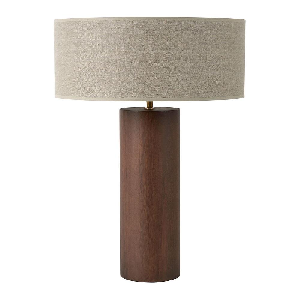 blanc d'ivoire Pied de lampe PAULIN en manguier ciré finition noyer - ø 13 x 42 5 cm