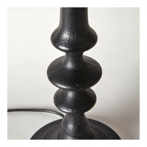 Blanc D'ivoire Pied De Lampe SIMON En Métal Noir Mat - ø 15 X 62 Cm