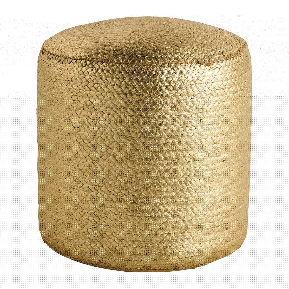 blanc d'ivoire Pouf APOLLO rond en jute - Doré - ø 40 x 40 cm