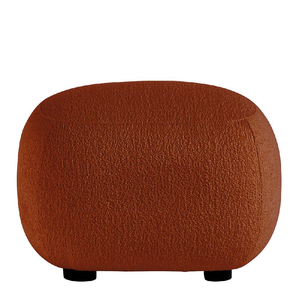 blanc d'ivoire Pouf LISETTE en bouclette - Terracotta