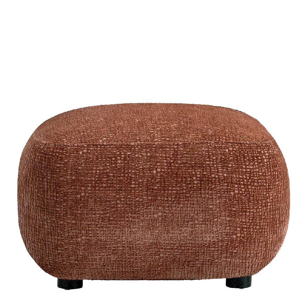 blanc d'ivoire Pouf LISETTE en tissu jacquard de velours - Bois de rose
