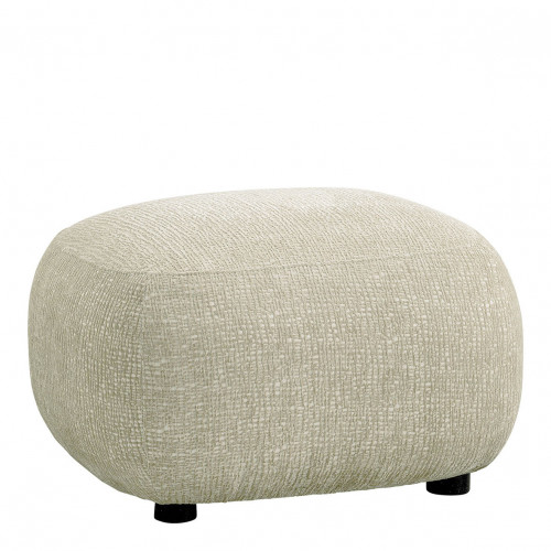 Blanc D'ivoire Pouf LISETTE En Tissu Jacquard De Velours - Sable