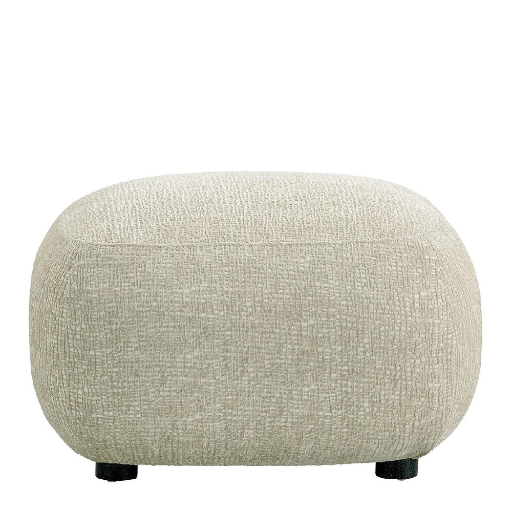blanc d'ivoire Pouf LISETTE en tissu jacquard de velours - Sable