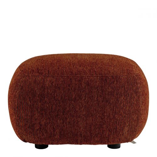 Blanc D'ivoire Pouf LISETTE En Velours Côtelé - Rouge Brique