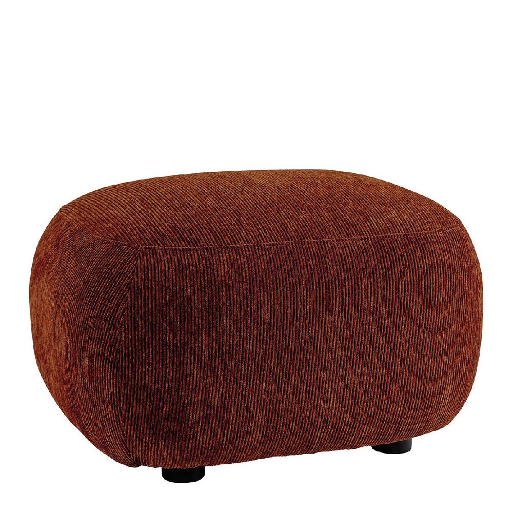 blanc d'ivoire Pouf LISETTE en velours côtelé - Rouge brique