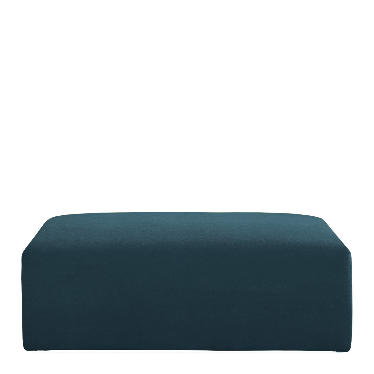 blanc d'ivoire Pouf LOU en velours de coton pour canapé LOU - Bleu paon