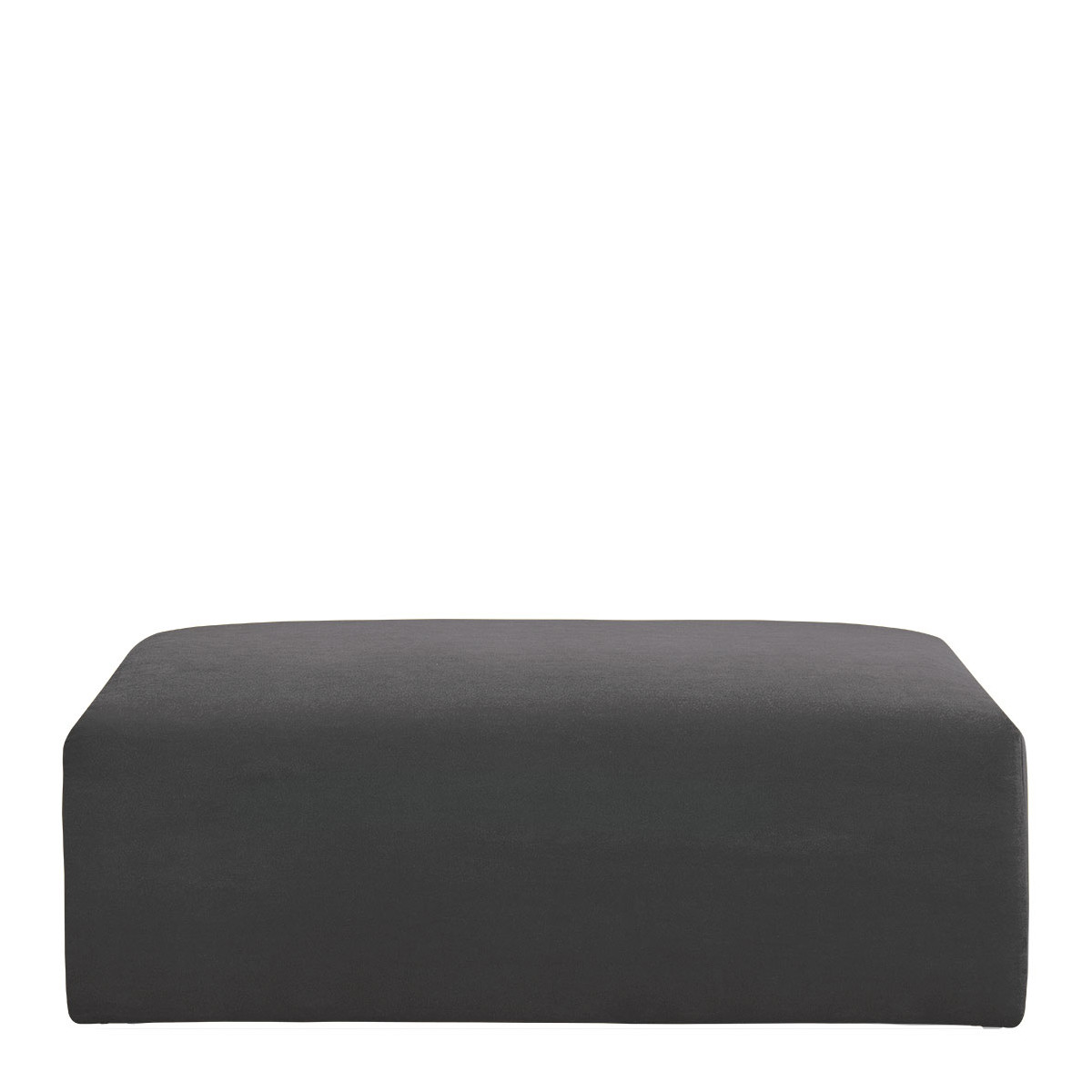 blanc d'ivoire Pouf LOU en velours de coton pour canapé LOU - Gris foncé
