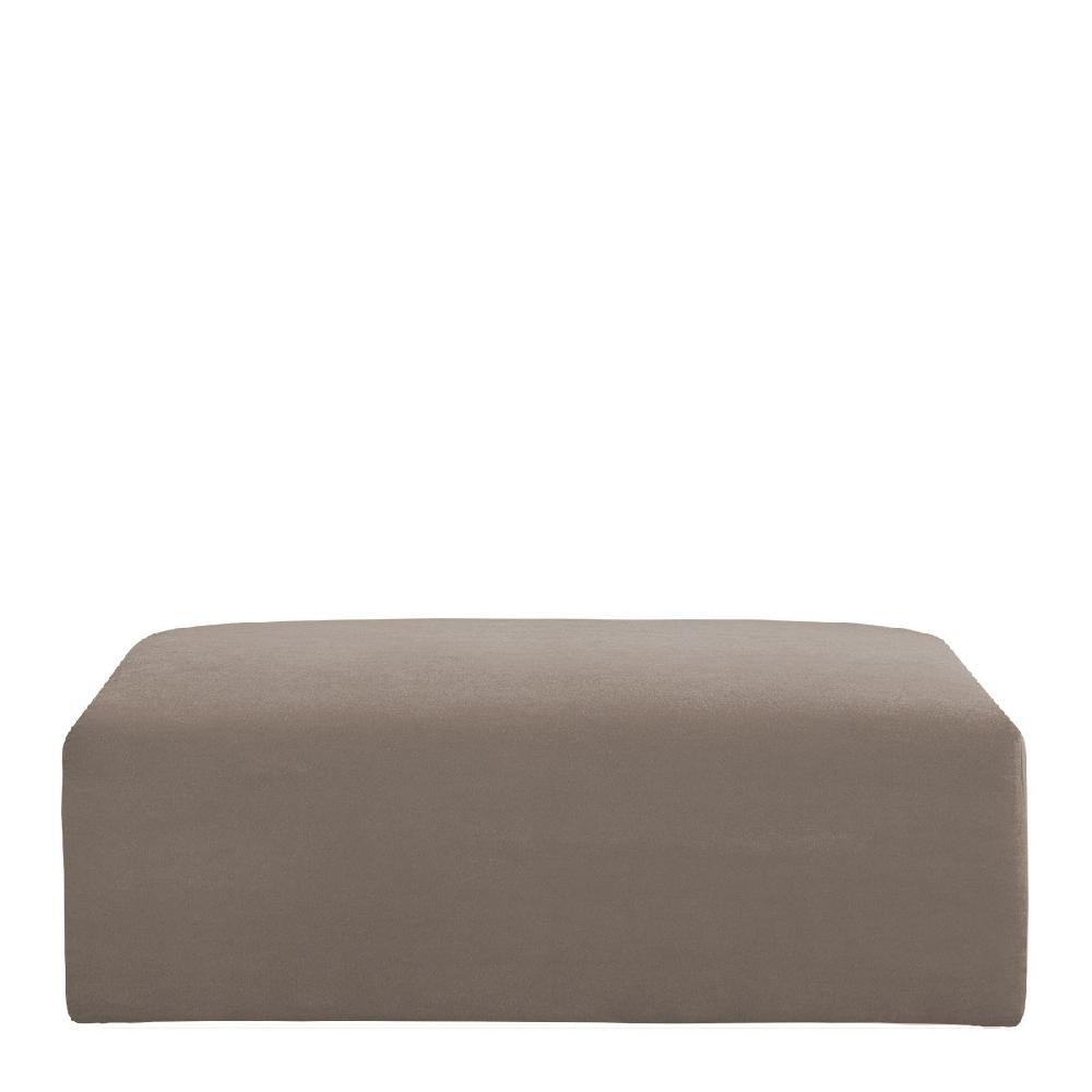 blanc d'ivoire Pouf LOU en velours de coton pour canapé LOU - Taupe