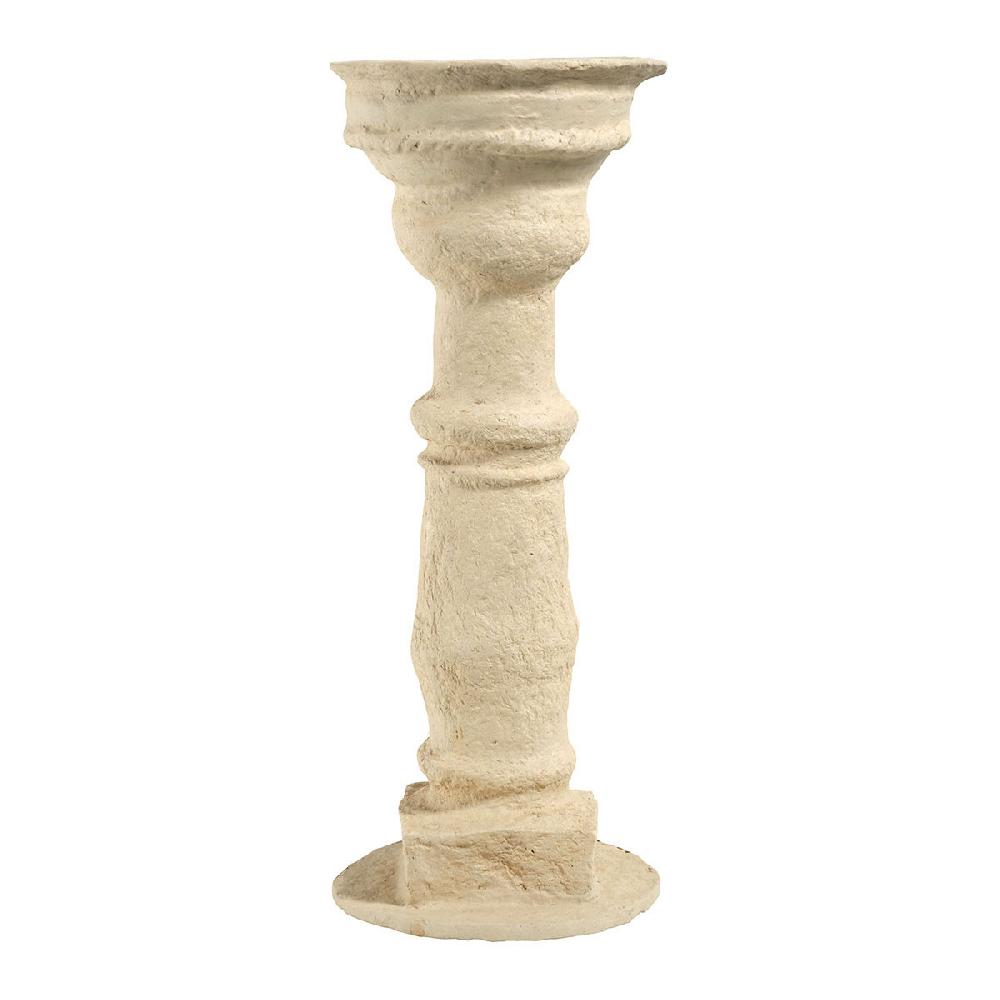 blanc d'ivoire Sellette décorative CALISTA en papier maché - H. 70 cm