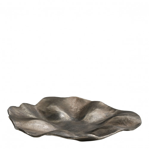 Blanc D'ivoire Set De 2 Plateaux HALO En Métal Finition Nickel Vieilli