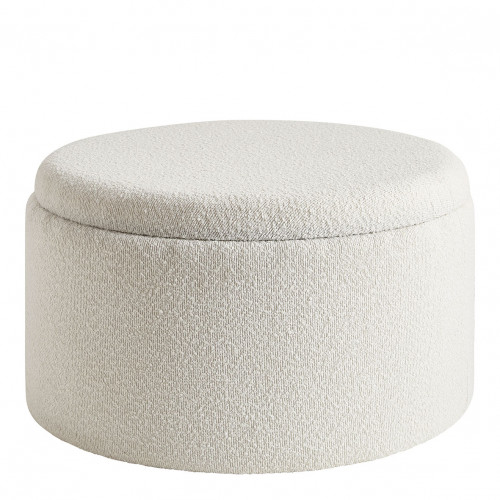 Blanc D'ivoire Set De 2 Poufs RILA En Bouclette - Crème