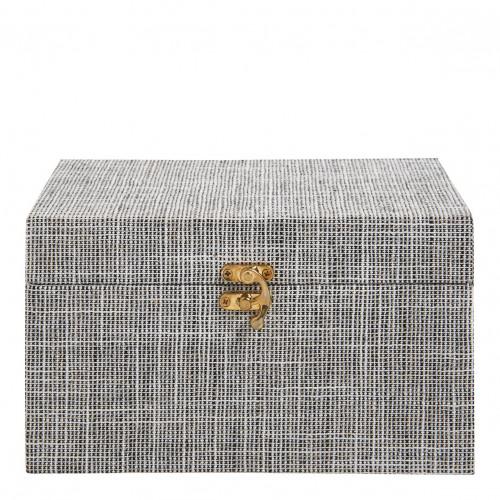 Blanc D'ivoire Set De 3 Boîtes GABIN En Tissu - Noir Et Blanc