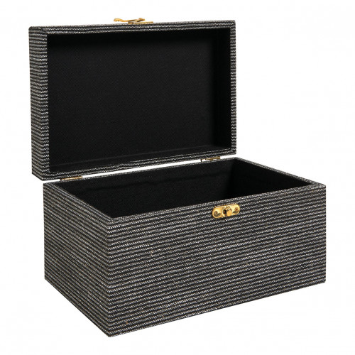 Blanc D'ivoire Set De 3 Boîtes GABIN En Tissu - Noir Et Blanc