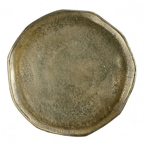 Blanc D'ivoire Set De 3 Plateaux COMÈTE En Métal Finition Laiton Vieilli