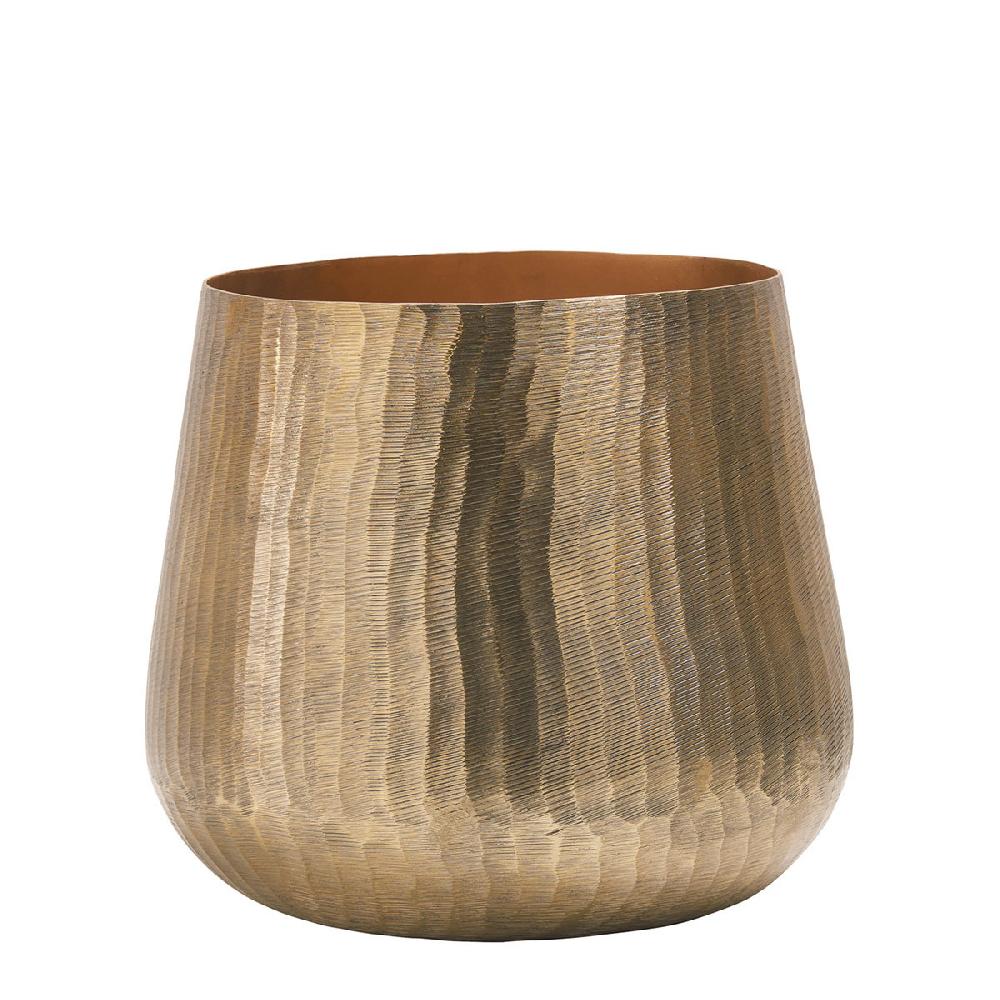 blanc d'ivoire set de cache-pots patio laiton vieilli