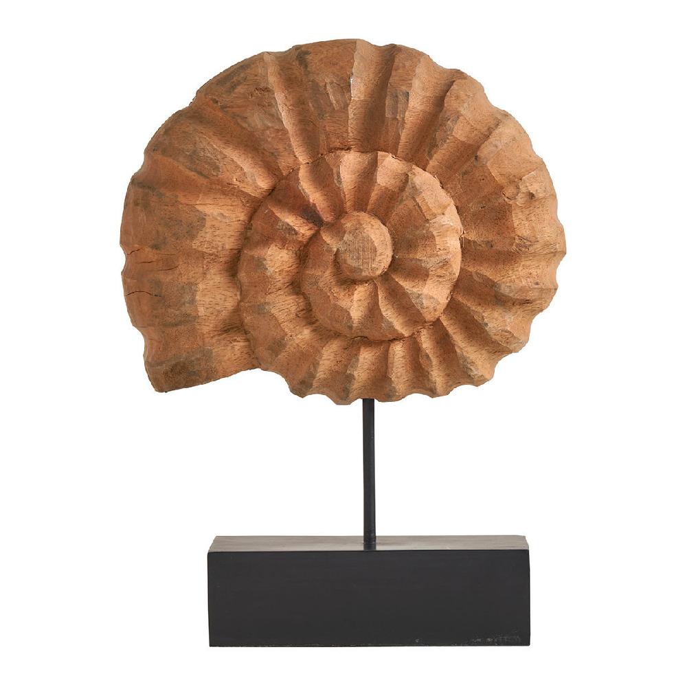 blanc d'ivoire Statue COQUILLAGE en manguier et métal