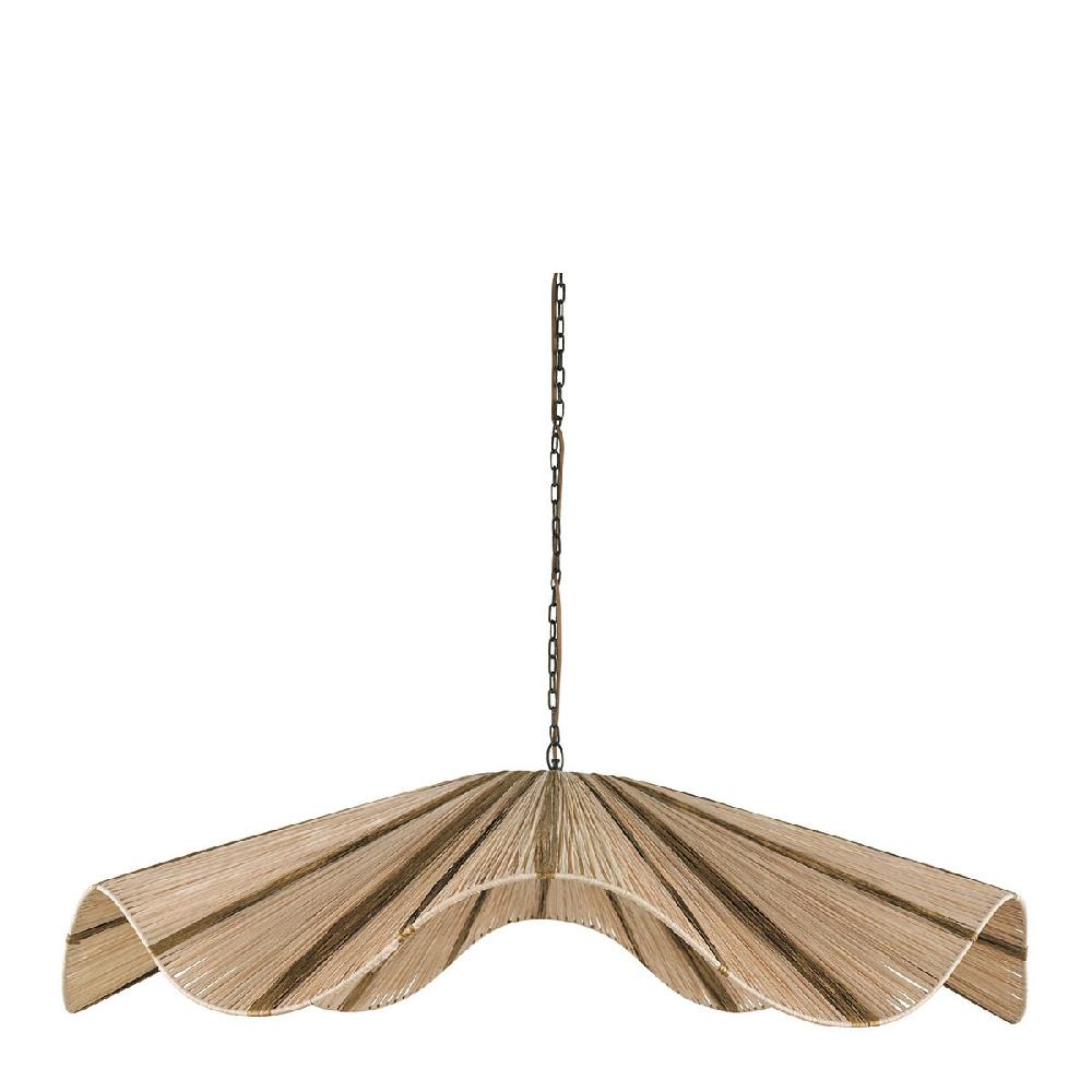 blanc d'ivoire Suspension AIDA en raphia - Doré et naturel - ø 110 x 21 cm