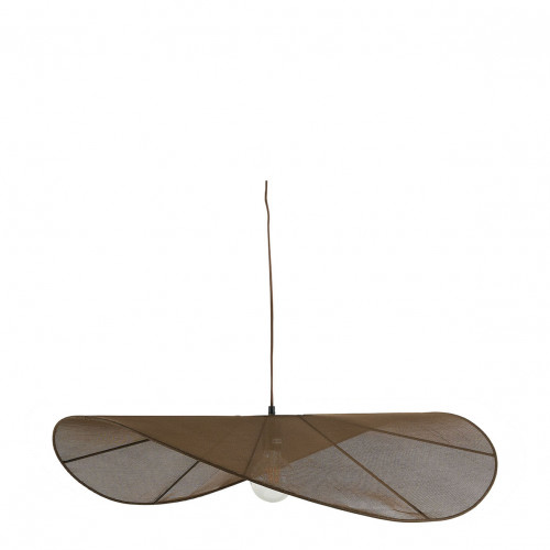 Blanc D'ivoire Suspension ALBA En Tissage Brun - ø 90 Cm