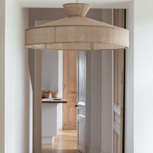 Blanc D'ivoire Suspension CAPELINE En Toile De Jute - Petit Modèle - ⌀ 70 Cm