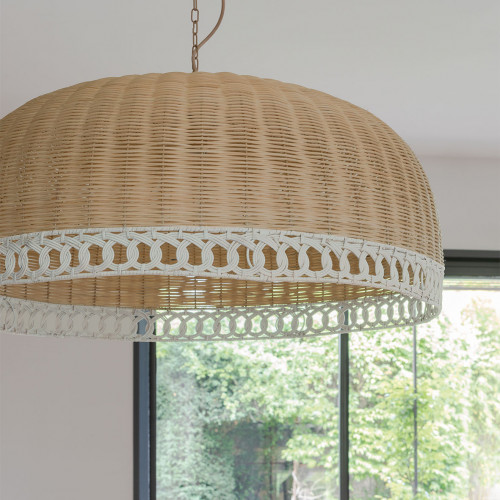 Blanc D'ivoire Suspension JOSÉPHINE En Rotin - Grand Modèle - ⌀ 86 Cm
