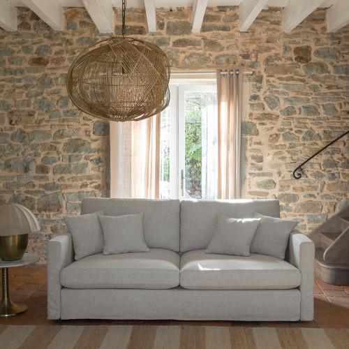 Blanc D'ivoire Suspension NAKISHA En Rotin - ø 65 X 48 Cm