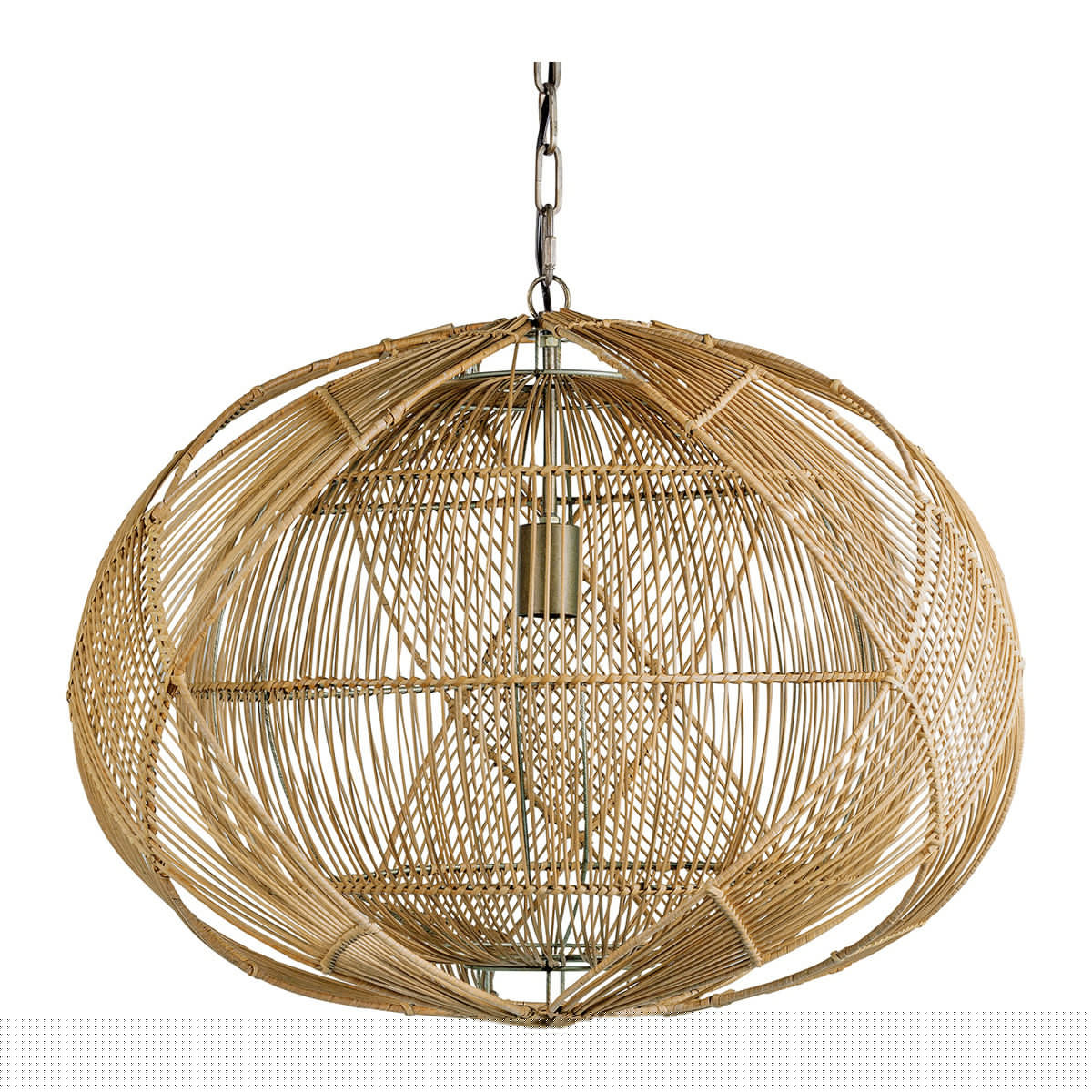 blanc d'ivoire Suspension NAKISHA en rotin - ø 65 x 48 cm