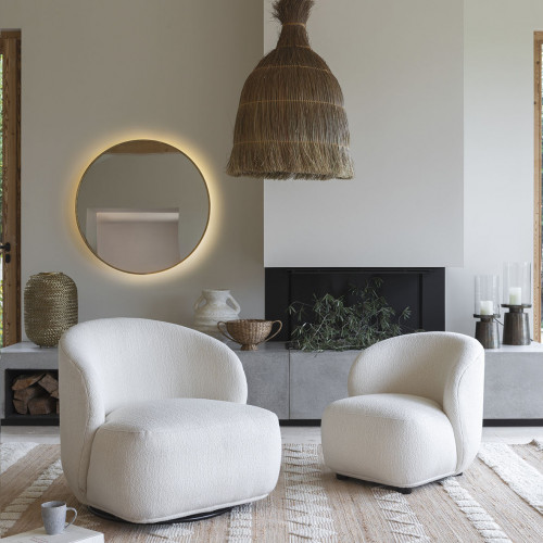 Blanc D'ivoire Suspension PALMA En Fibre De Canne à Sucre - ø 51 Cm