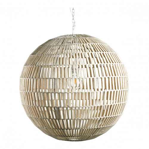 Blanc D'ivoire Suspension SPHÈRE En Jute - Petit Modèle - ø 50 Cm