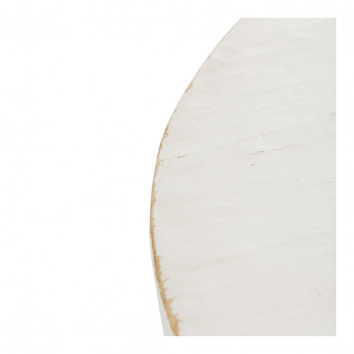 Blanc D'ivoire Table Basse BAO Orme Recyclé - Grand Modèle - ø 105 Cm - Blanc