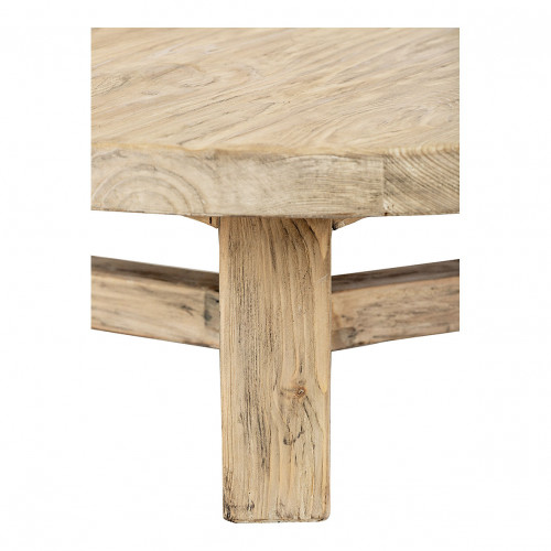 Blanc D'ivoire Table Basse BAO Orme Recyclé - Grand Modèle - ø 105 Cm - Naturel