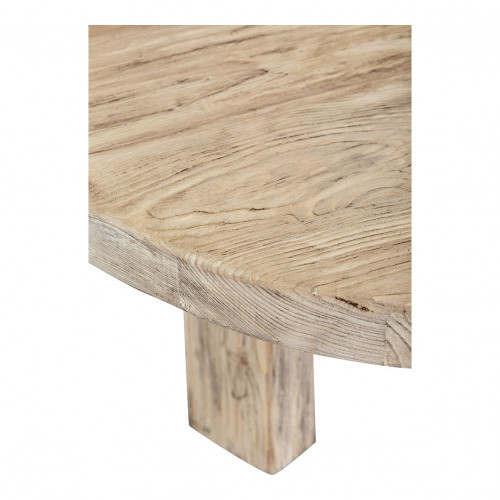 Blanc D'ivoire Table Basse BAO Orme Recyclé - Petit Modèle - ø 80 Cm - Naturel