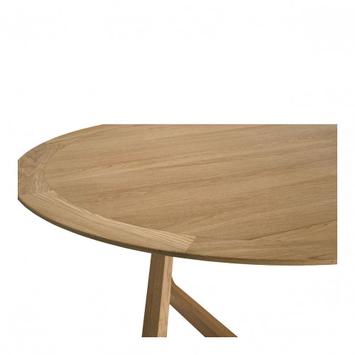 Blanc D'ivoire Table MAXINE Ronde En Chêne Clair - ø 150 Cm