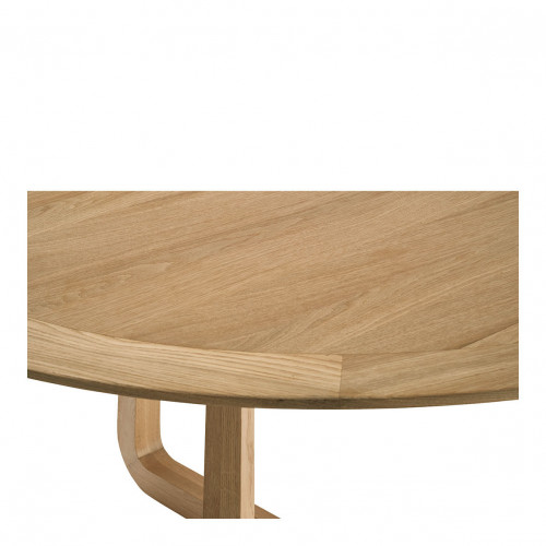 Blanc D'ivoire Table MAXINE Ronde En Chêne Clair - ø 150 Cm