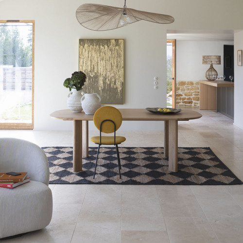 Blanc D'ivoire Table SIMONA En Chêne Clair - 220 X 110 X 75 Cm