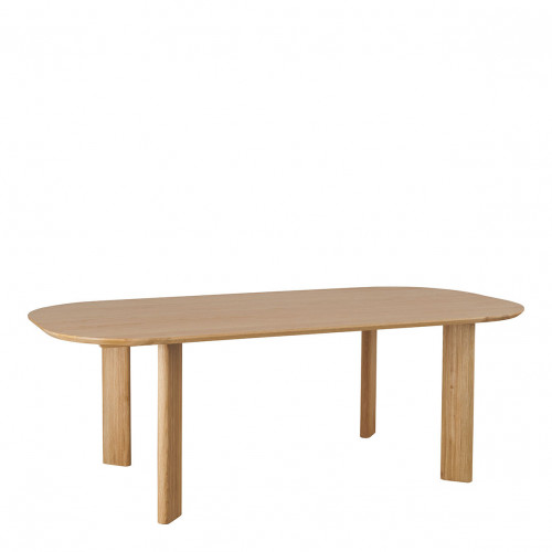 Blanc D'ivoire Table SIMONA En Chêne Clair - 220 X 110 X 75 Cm