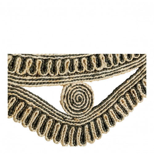 Blanc D'ivoire Tapis KISHI En Jute - Blanc Et Noir - 200 X 300 Cm