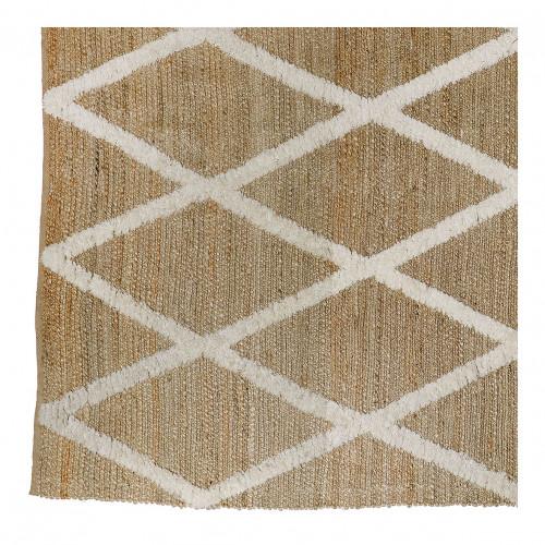 Blanc D'ivoire Tapis SOLEDAD En Jute Et Laine - 300 X 200 Cm