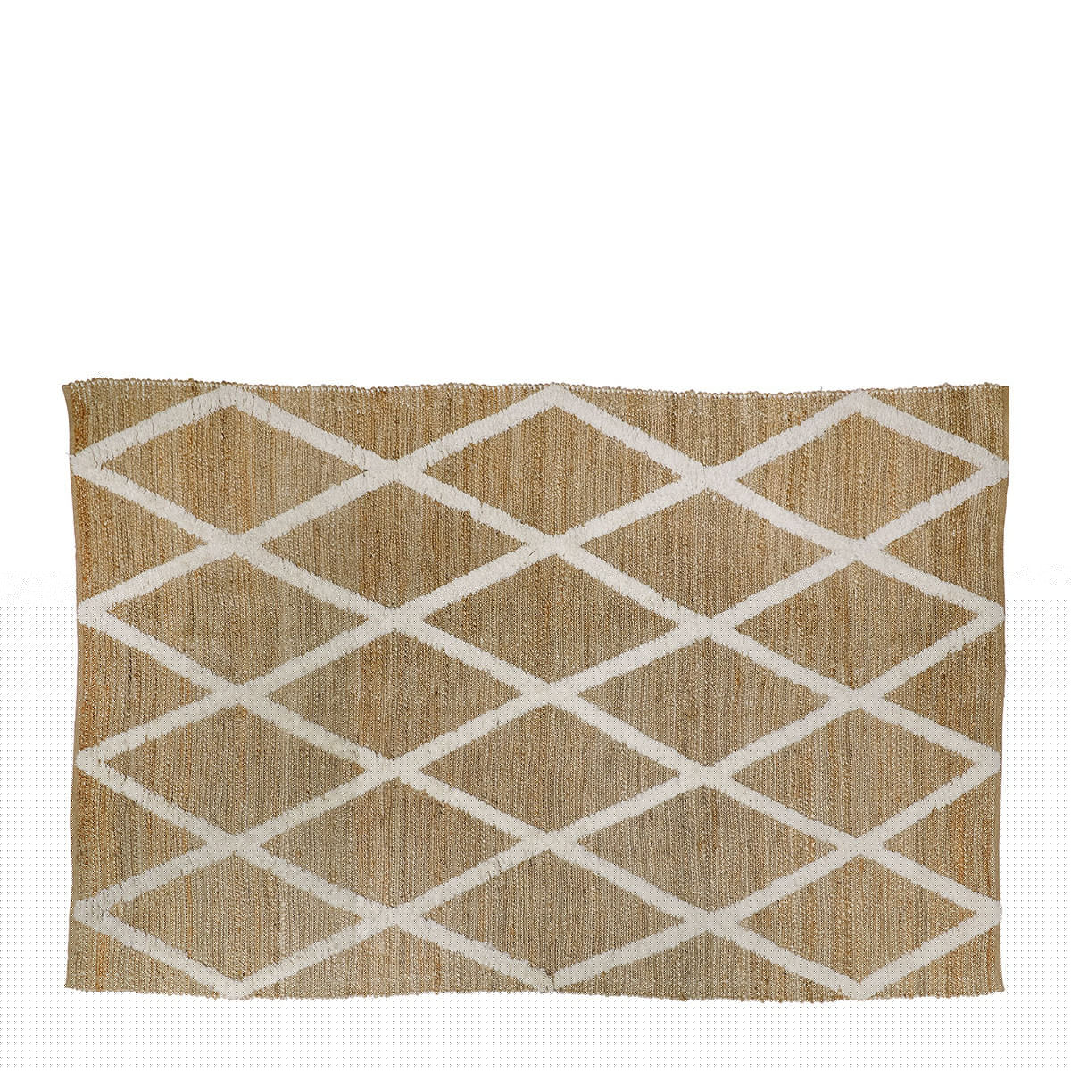 blanc d'ivoire Tapis SOLEDAD en jute et laine - 300 x 200 cm