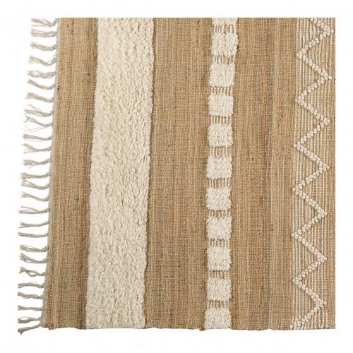 Blanc D'ivoire Tapis TANGER En Jute Et Laine - Grand Modèle - 300 X 200 Cm